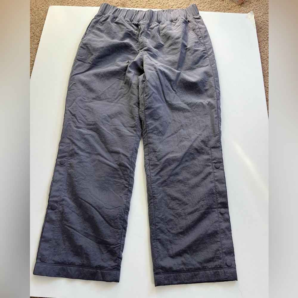 Gap Fit Fleece Lined Snap Bottoms Parachute Sweatpants Purple Size Medium P - Picture 3 of 12